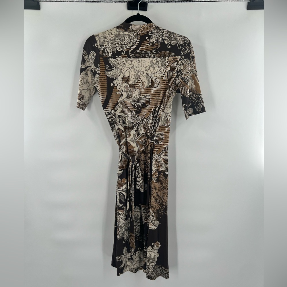 Tahari brown wrap dress size XS